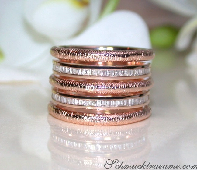 Puristischer Roségold Ring mit Diamanten - Image 1 Puristischer Roségold Ring mit Diamanten - Image 1