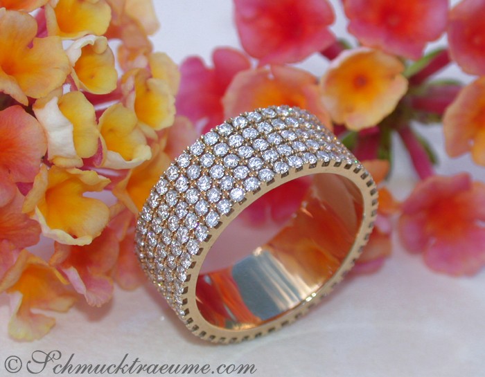 Gelbgold 750 Diamanten Memory Ring mit feiner Verarbeitung