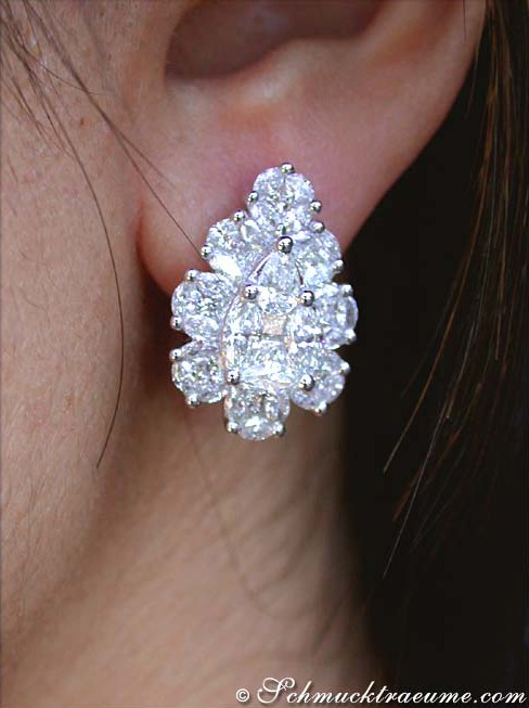 Einzigartige Brillanten / Diamanten Ohrstecker im Tropfen Design - Image 6