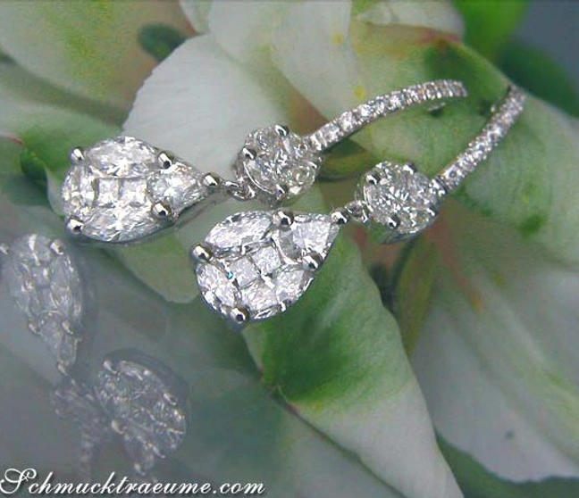 Herrliche Diamanten Ohrringe im Illusion-Design - Image 1 Herrliche Diamanten Ohrringe im Illusion-Design - Image 1