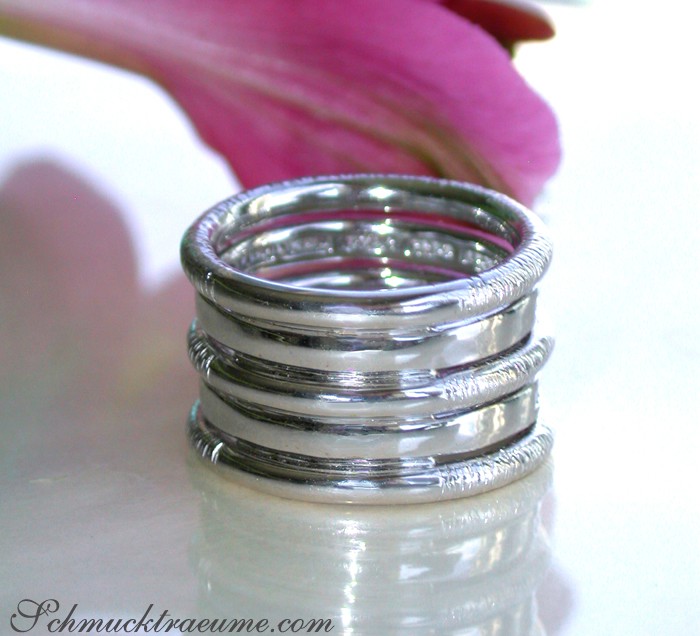 Puristischer Weißgold Ring mit Diamanten - Image 6