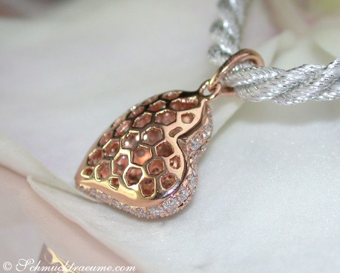 Zeitloser Brillanten Herz Anhänger in Roségold 750 - Image 3