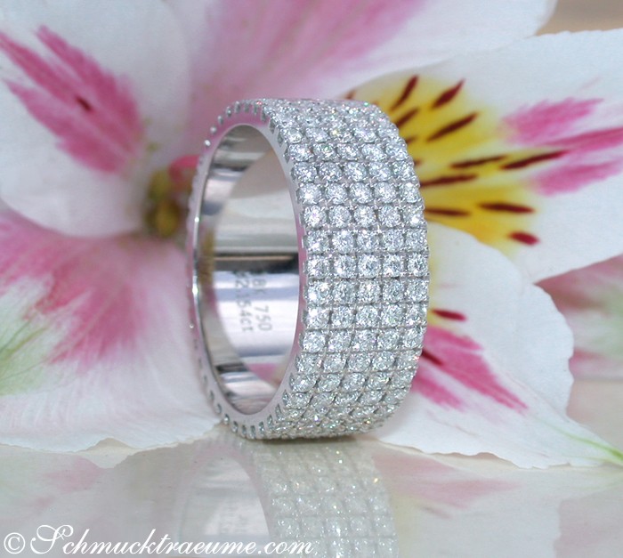 Extra flacher Brillanten Memory Ring in Weißgold 750 - Image 2