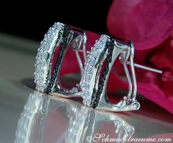 Interessante Ohrstecker mit schwarzen Diamanten - Image 5