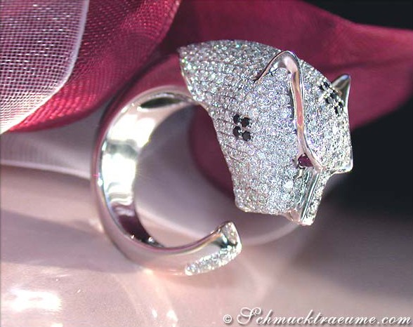 Stattlicher Panther Ring mit Brillanten - Image 7