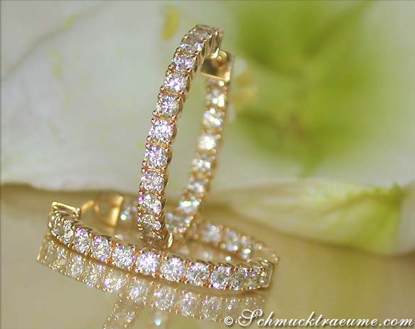 Klassische Brillanten Creolen in Gelbgold 585 - Image 3