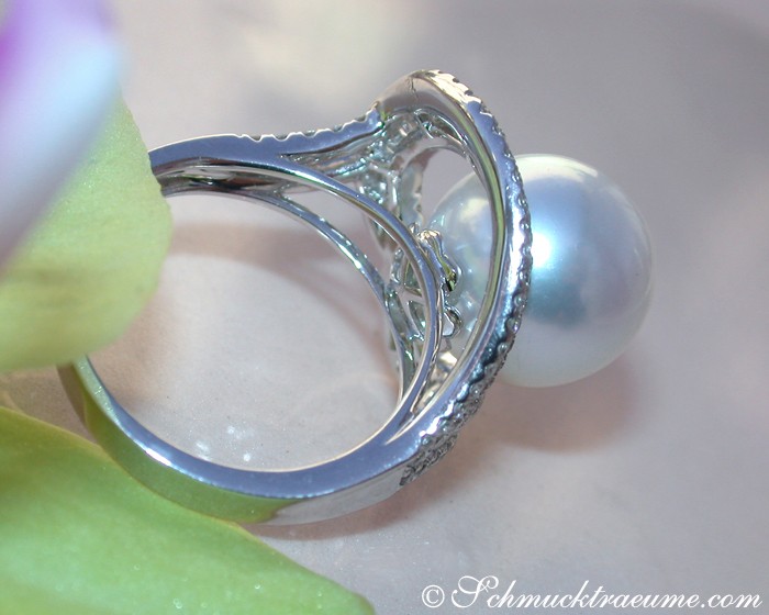 Traumhafter Südseeperle Ring mit Brillanten im Herz-Design - Image 8