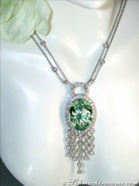Attraktives Prasiolith Collier mit Brillanten - Image 4