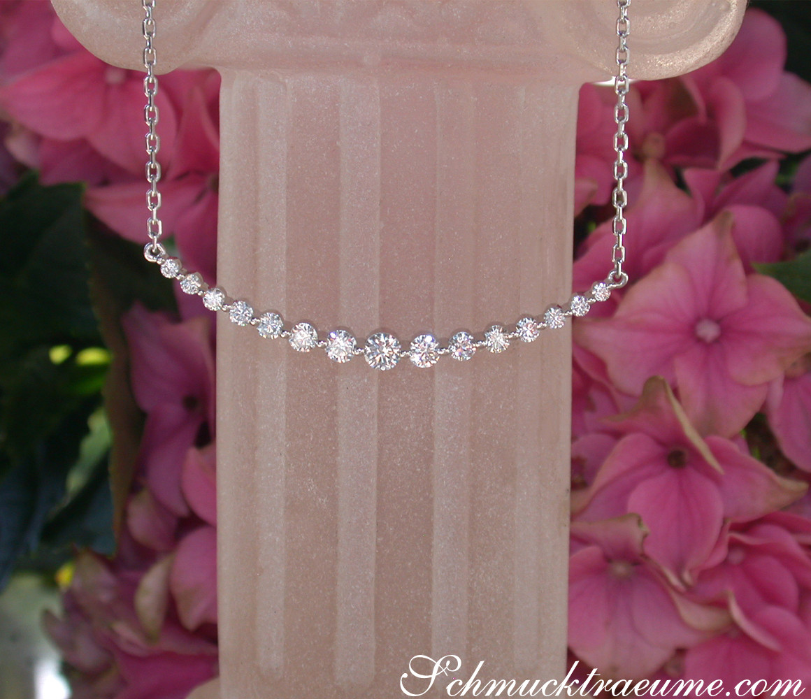 Brillanten Halskette "Schwebender Diamant" - Image 4