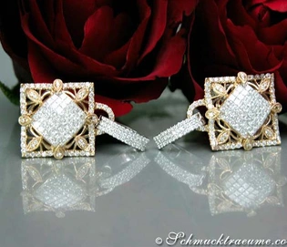 Prinzessinen-Diamant-Ohrgehänge in Weißgold, 4.010 Karat TW VS