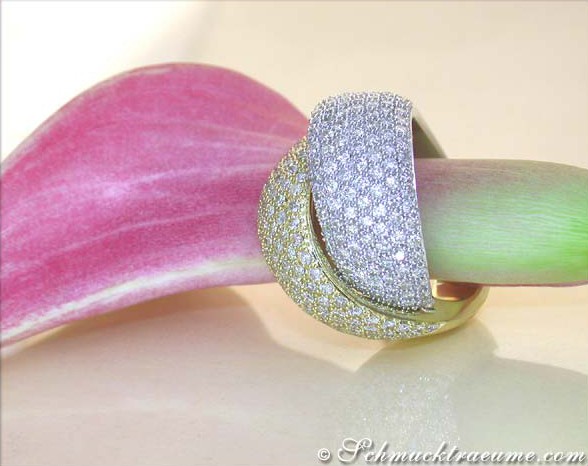 Auffallender Brillanten Ring in Gelbgold und Weißgold - Image 7