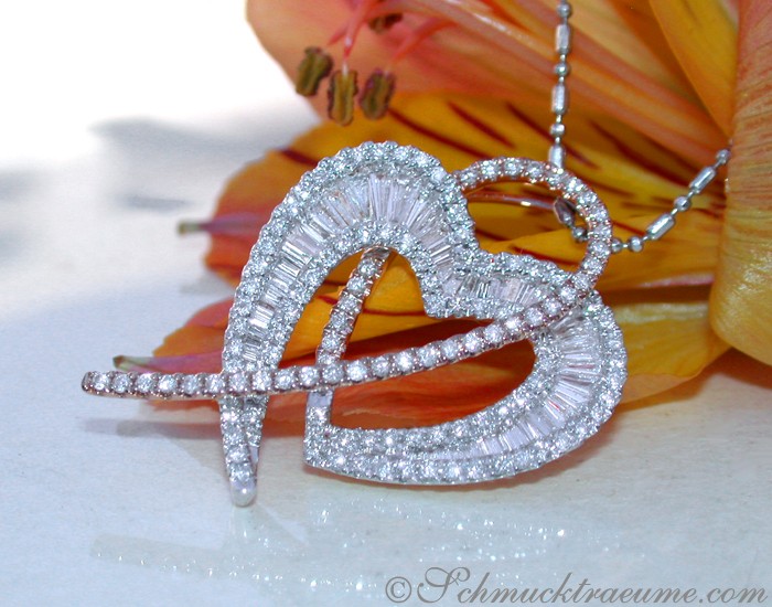 Bildschöner Brillanten Herz Anhänger mit Diamanten - Image 2