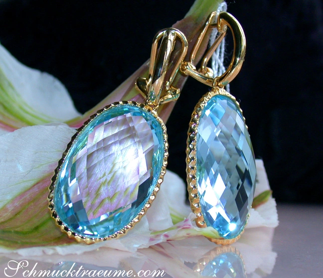 Beeindruckende Blautopas Ohrringe - Image 1 Beeindruckende Blautopas Ohrringe - Image 1