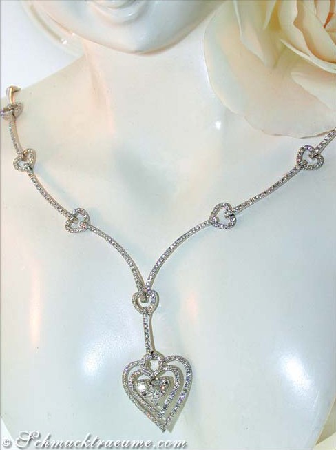 Exquisites Herz Collier mit Brillanten & Princess Diamanten - Image 6