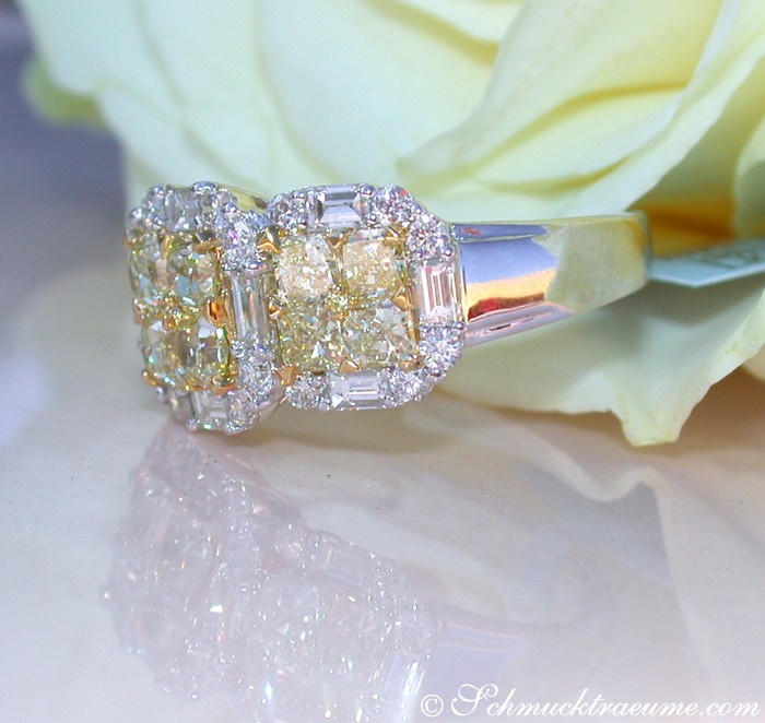 Luxuriöser gelbe Diamanten Ring mit Brillanten - Image 3
