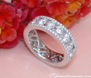 Hochkarätiger Brillanten Memory Ring mit 4.180 Karat in Weißgold 750