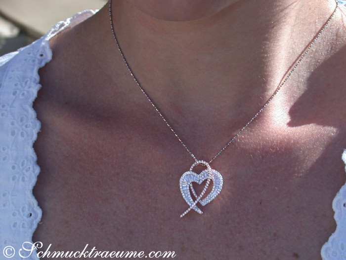 Bildschöner Brillanten Herz Anhänger mit Diamanten - Image 4