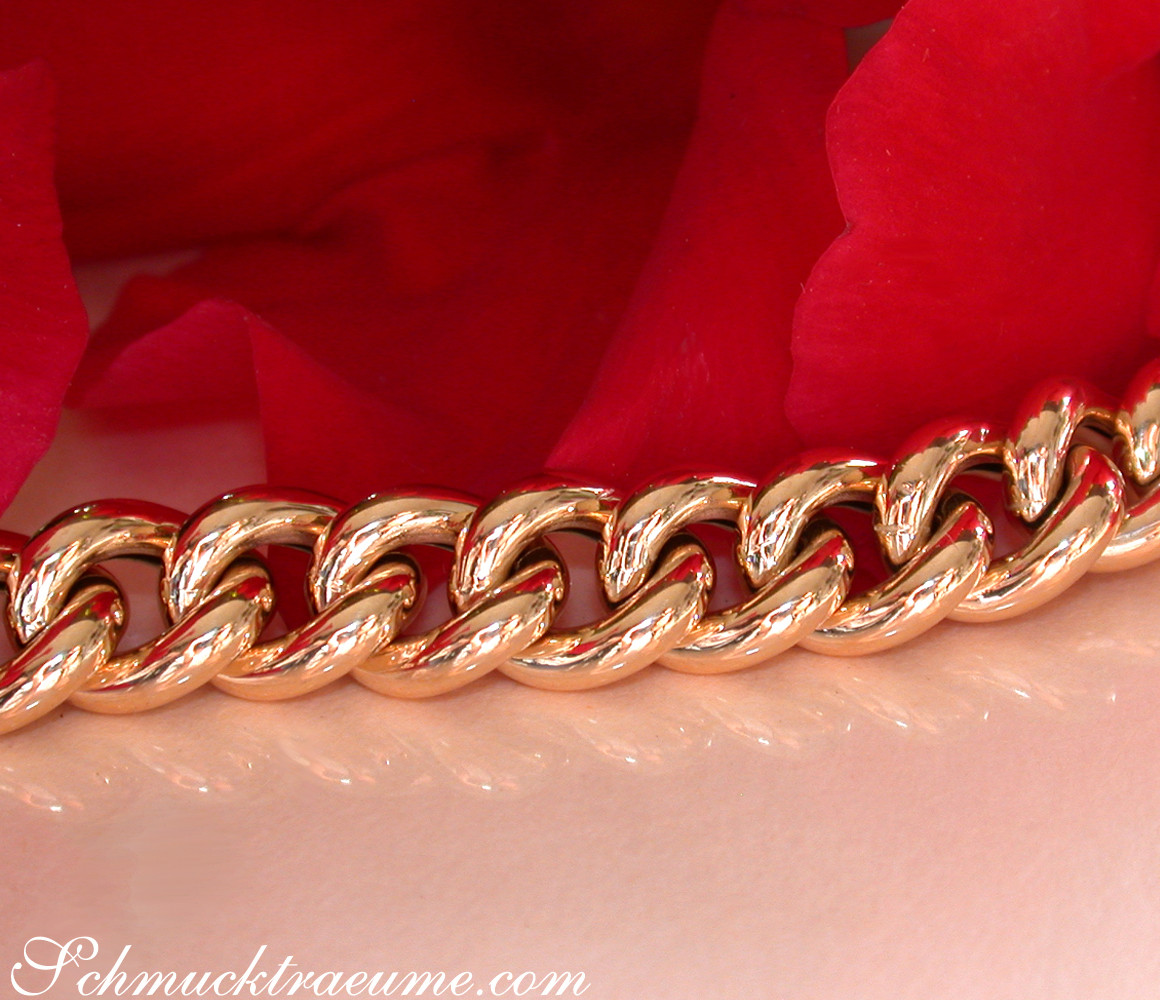 Glanzvolles Gelbgold 585 Armband mit Rundpanzer-Design, Detailaufnahme