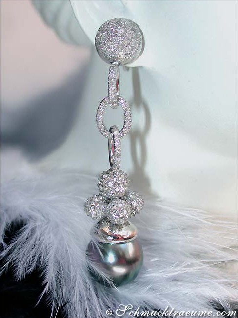 Exklusive Tahitiperlen Ohrgehänge mit Brillanten - Image 6