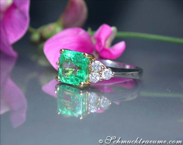 Exquisiter Smaragd Ring mit Brillanten - Image 6