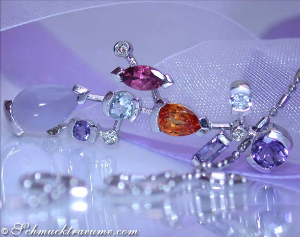 Feinster Multicolor Edelstein Brillanten Anhänger - Image 5