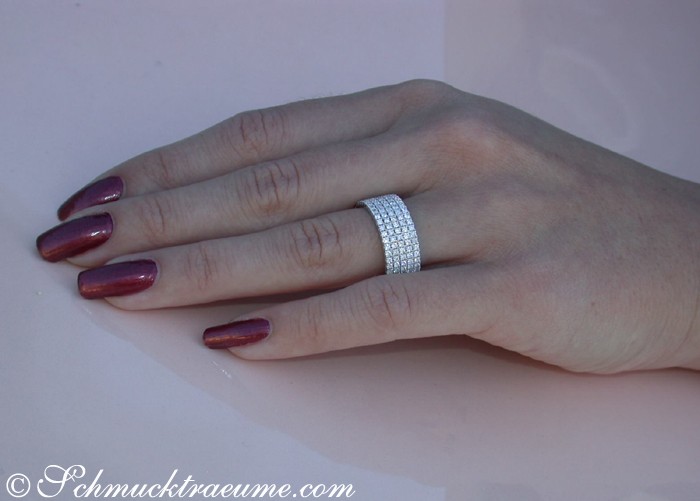 Extra flacher Brillanten Memory Ring in Weißgold 750 - Image 4