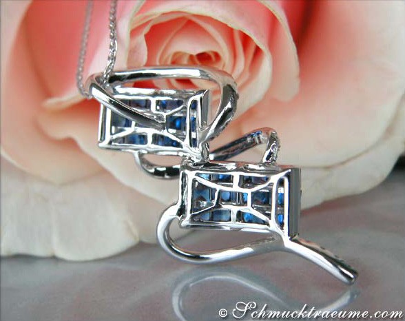 Auffallender Ceylon Saphir Anhänger mit Brillanten - Image 5