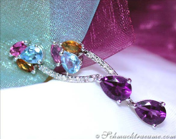 Zarte Multicolor Edelstein Ohrstecker - Image 2