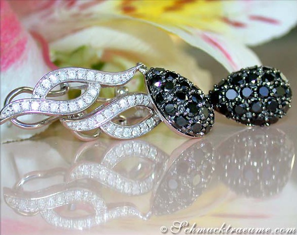 Bezaubernde Ohrringe mit schwarzen Diamanten - Image 2