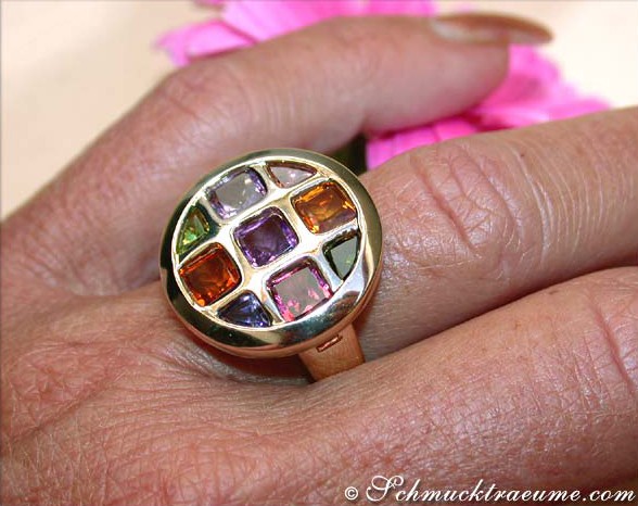 Herrlicher Multicolor Edelstein Ring - Image 4
