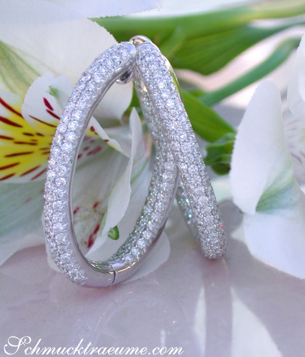 Ovale Diamanten Pavé Creolen - Image 2