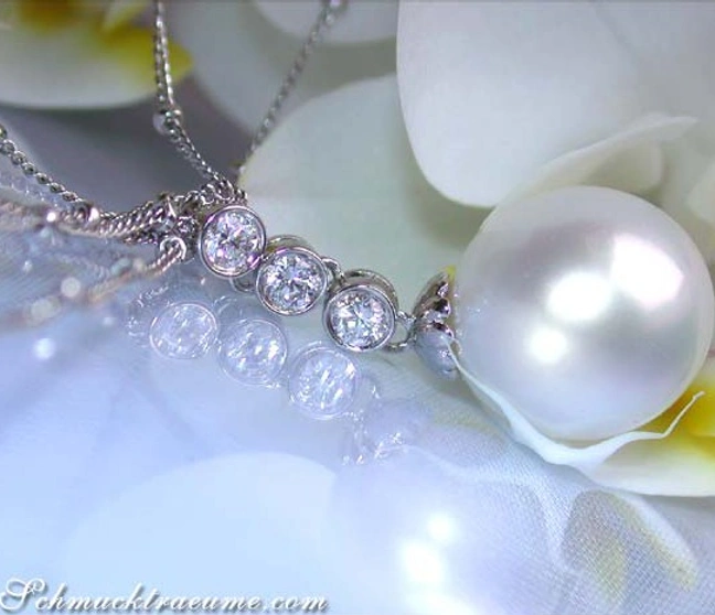 Traumhaftes Südseeperle Collier mit Brillanten - Image 1 Traumhaftes Südseeperle Collier mit Brillanten - Image 1