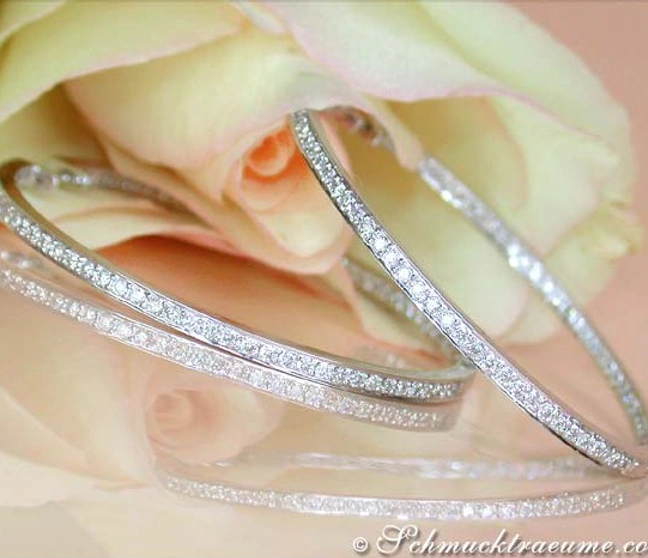 Exquisite Diamanten Creolen (Ø 4,50 cm) - Image 1 Exquisite Diamanten Creolen (Ø 4,50 cm) - Image 1