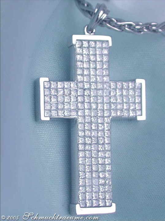 Exquisiter Diamanten Kreuz Anhänger (3,92 ct.) - Image 6