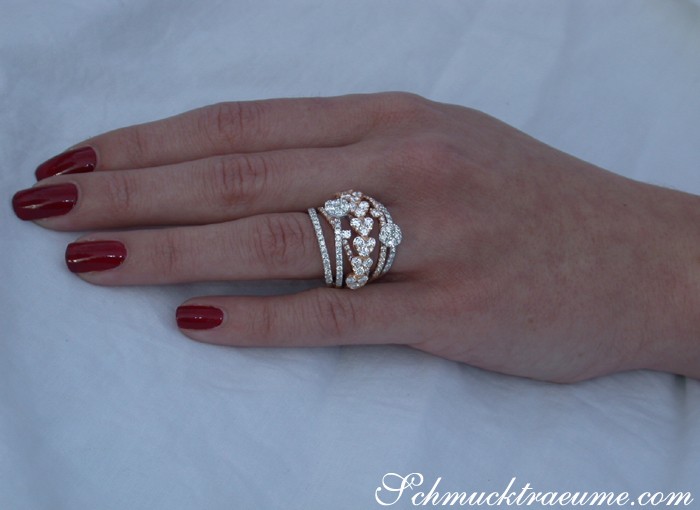 Mehrreihiger Brillanten Ring im Herz Design - Image 6