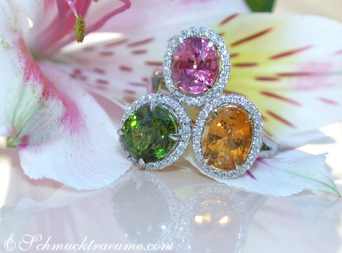 Femininer Turmalin Ring mit Brillanten - Image 3