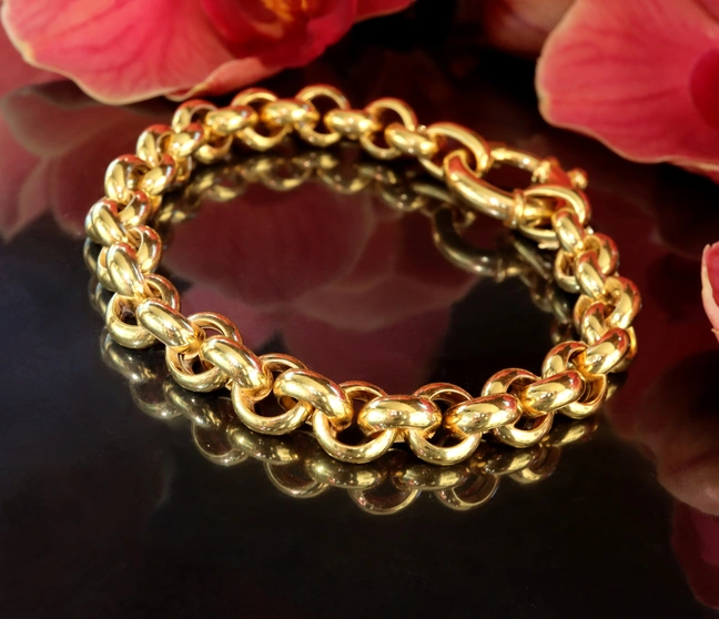 Gold Pur: Zeitloses Erbs Armband in Gelbgold 585 - Image 1 Gold Pur: Zeitloses Erbs Armband in Gelbgold 585 - Image 1