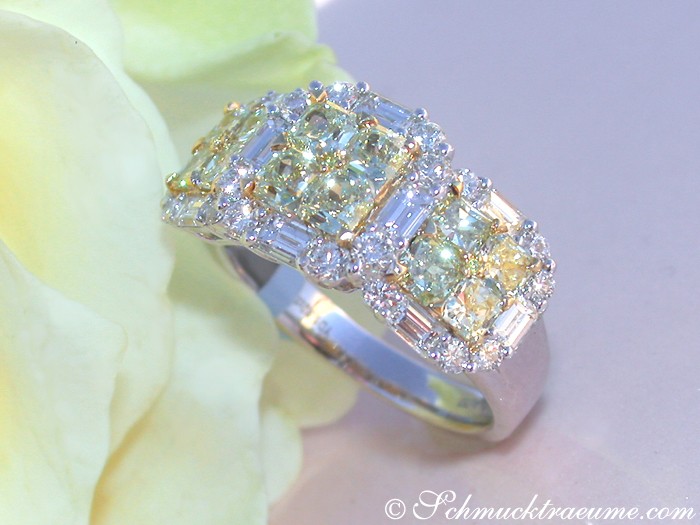 Luxuriöser gelbe Diamanten Ring mit Brillanten - Image 2