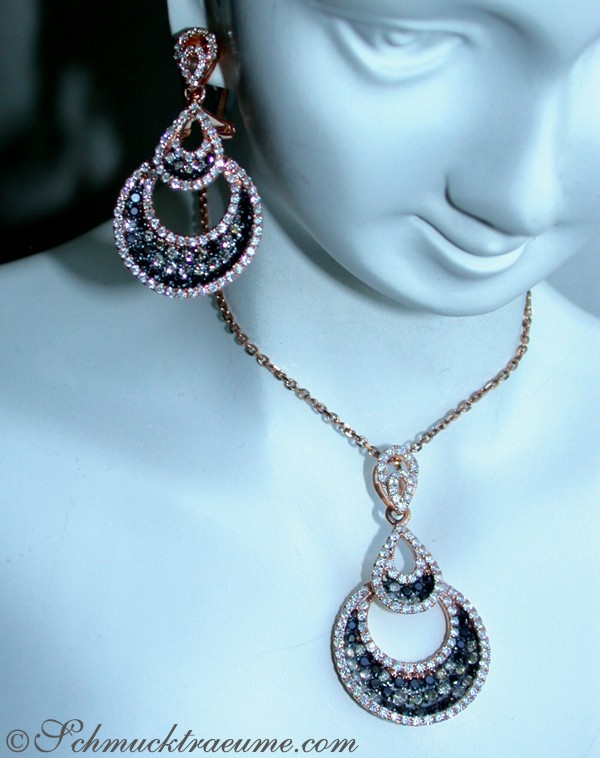 Interessanter Anhänger mit naturbraunen, weißen & schwarzen Diamanten - Image 4