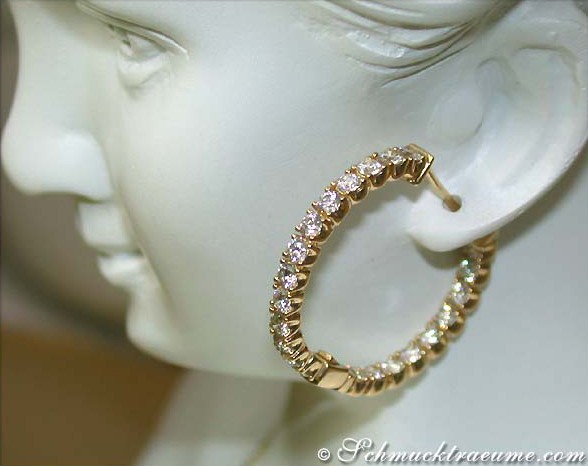 Klassische Brillanten Creolen in Gelbgold 585 - Image 4