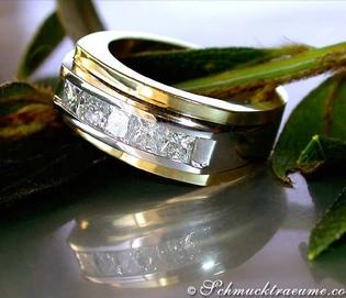 Schwerer Diamanten Herren Ring, Handverarbeiteter Diamanterring