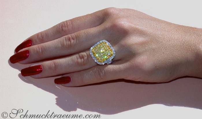 Exklusiver gelbe Diamanten Ring mit Brillanten - Image 4