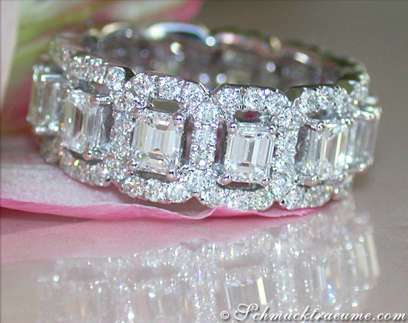 Prächtiger Diamanten Memory Ring (Smaragd & Brillant Schliff) - Image 2