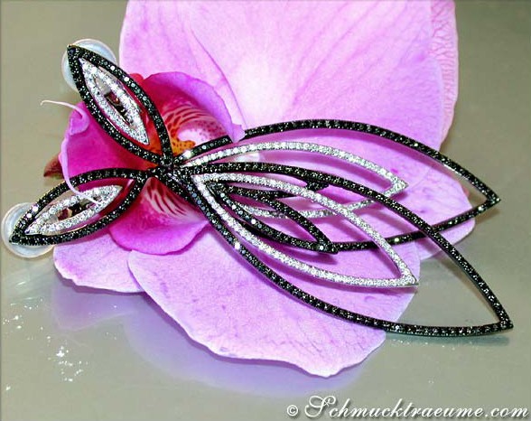 Extra lange Ohrringe mit schwarzen Diamanten (7,80 cm) - Image 5