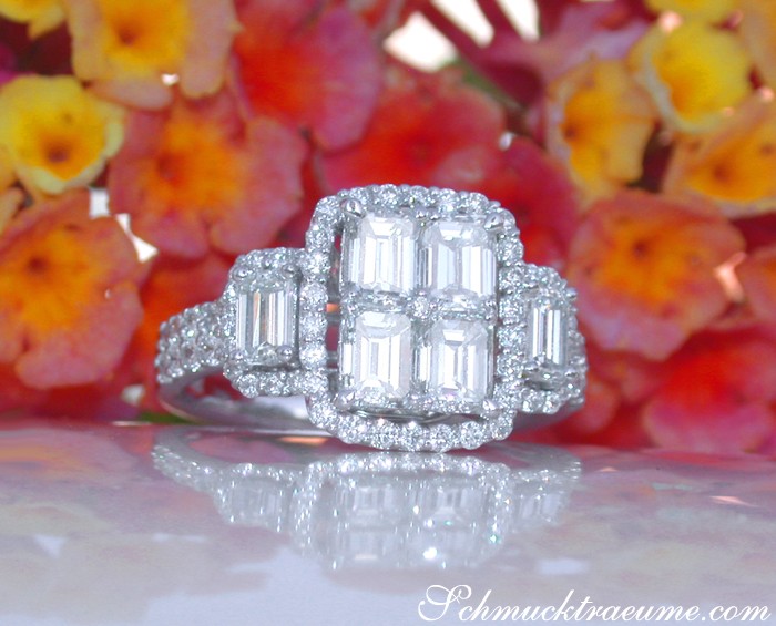 Ausgesuchter Brillant Ring mit Diamanten im Smaragdschliff - Image 2