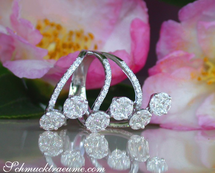 Schmuckstück mit Marquise-Diamanten in Weißgold 750, Detailaufnahme