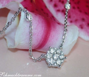 Exquisite Diamant-Halskette in Weißgold 750 mit funkelndem Brillanten