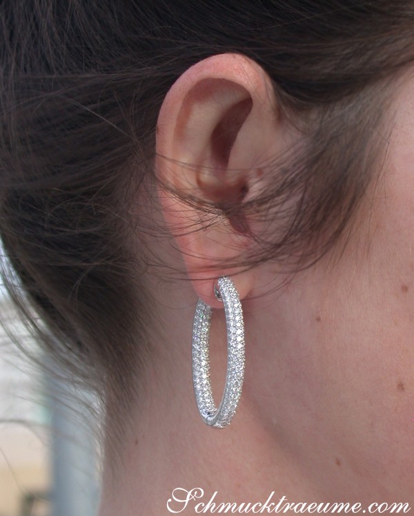 Ovale Diamanten Pavé Creolen - Image 3