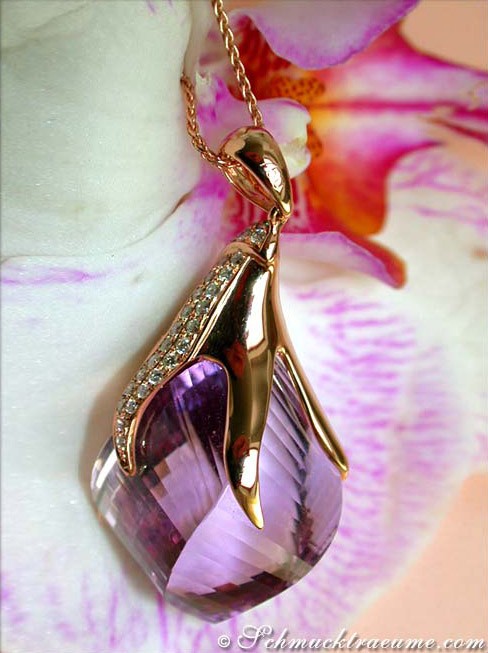 Stattlicher Amethyst Anhänger mit Brillanten - Image 6