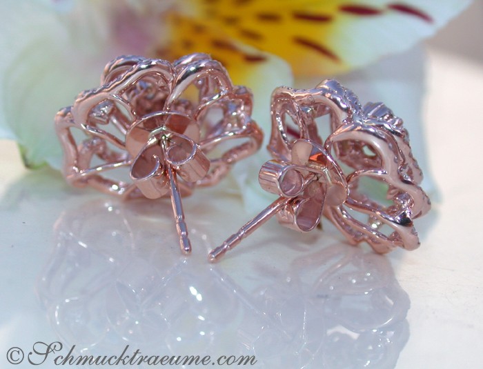 Feinste Brillanten Ohrstecker im Rosen Design - Image 6